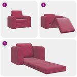 vidaXL Canapé-Lit Rouge bordeaux 98 x 71 x 83 cm Velours