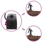 vidaXL Fontaine à eau avec pompe 60x60x94 cm Bois de sapin massif