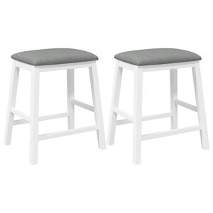 vidaXL Chaises de bar avec coussins 2 Pièces blanc bois massif d'hévéa