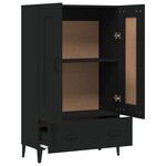 vidaXL Buffet haut noir 70x31x115 cm bois d'ingénierie