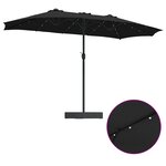 vidaXL Parasol de jardin Noir 385 x 209 x 244 cm tissu
