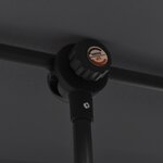 vidaXL Parasol de jardin avec mât en aluminium 2x1 5 m Noir
