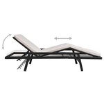 vidaXL Chaise longue avec coussin Résine tressée Noir