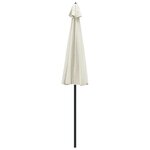 vidaXL Parasol d'extérieur et mât avec aluminium 270 cm Blanc sable