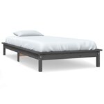 vidaXL Cadre de lit Gris 100x200 cm Bois de pin massif