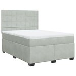 vidaXL Sommier à lattes de lit et matelas Gris clair 140x200cm Velours