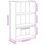 vidaXL Armoire murale de salle de bain Chêne Noir 40 x 16 x 62 5 cm