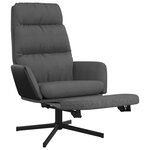 vidaXL Chaise de relaxation avec repose-pied Gris foncé Tissu