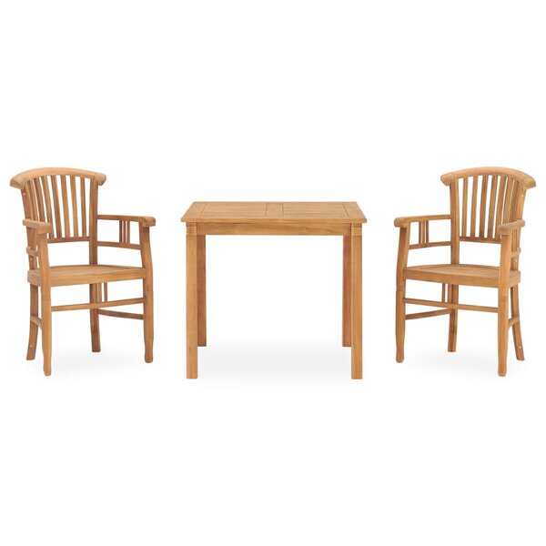 vidaXL Ensemble à manger de jardin 3 Pièces bois de teck solide