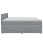 vidaXL Sommier à lattes de lit avec matelas Gris clair 200x200cm Tissu