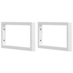 vidaXL Supports d'étagères pour lavabo 2 Pièces blanc rectangulaire acier