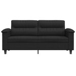 vidaXL Canapé à 2 places Noir 140 cm Tissu microfibre