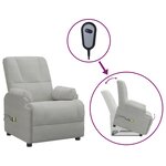 vidaXL Fauteuil de massage gris clair similicuir daim
