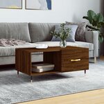 vidaXL Table basse chêne marron 90x50x40 cm bois d'ingénierie