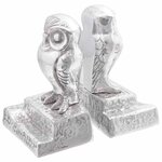 Serre-livres 2 Pièces Argent 12x9x19 cm Aluminium Hibou