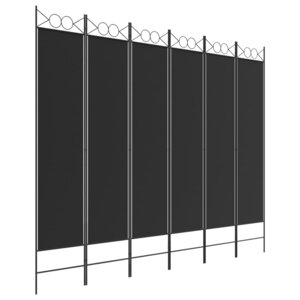 vidaXL Cloison de séparation 6 panneaux Noir 240x200 cm Tissu