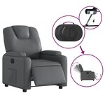 vidaXL Fauteuil inclinable électrique Gris Similicuir
