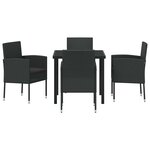 vidaXL Ensemble de salle à manger pour jardin 5 Pièces Noir Poly rotin