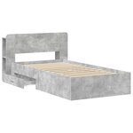 vidaXL Cadre de lit avec rangement Gris béton 80 x 200 cm
