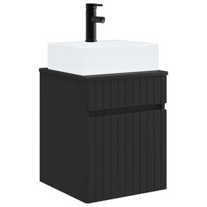 vidaXL Meuble-sèche avec évier mural Noir 39 x 41 x 62 5 cm