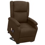 vidaXL Fauteuil de massage Marron foncé Tissu