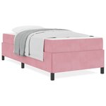 vidaXL Cadre de lit avec matelas Rose et blanc 90 x 190 cm Velours