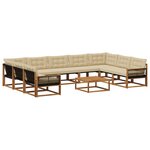 vidaXL Ensemble de canapés d'extérieur 10 Pièces Naturel et Beige