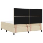 vidaXL Lit à ressorts avec matelas Crème 180 x 200 cm tissu