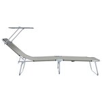 vidaXL Transat 2-personne 2 Pièces Gris 58 x 188 x 77cm tissu