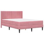vidaXL Cadre de lit avec matelas Rose 140 x 200 cm Velours