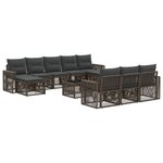 vidaXL Ensemble de canapé de jardin 11 pc Gris et Gris foncé polyrotin