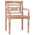 vidaXL Chaises Batavia lot de 8 blanc bois de teck solide délavé