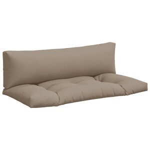 vidaXL Coussins de palette lot de 2 taupe tissu