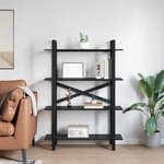 vidaXL Étagère Chêne noir 100 x 33 5 x 140 cm Bois d'ingénierie
