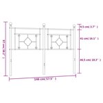 vidaXL Tête de lit métal noir 140 cm