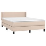 vidaXL Sommier à lattes de lit avec matelas Cappuccino 140x200 cm