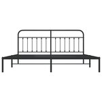 vidaXL Cadre de lit métal sans matelas avec tête de lit noir 200x200cm