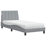 vidaXL Lit avec matelas Hanko gris clair 80x200 cm tissu