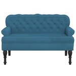 vidaXL Banc avec dossier bleu 119 5x64 5x75 cm velours