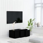 vidaXL Meuble TV Noir 80x34x30 cm Bois d'ingénierie