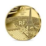 Jeux olympique de paris 2024 monnaie de 50€ or - sports saut d'obstacles
