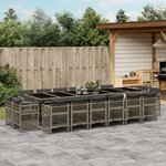 vidaXL Ensemble à manger de jardin 17 Pièces et coussins résine tressée