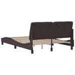 vidaXL Cadre de lit sans matelas marron foncé 140x200 cm tissu