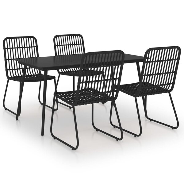 vidaXL Ensemble à manger d'extérieur 5 Pièces résine tressée et verre