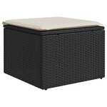 vidaXL Salon de jardin 8 Pièces avec coussins noir résine tressée