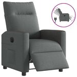 vidaXL Fauteuil inclinable électrique Gris foncé Tissu