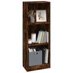 vidaXL Bibliothèque 3 niveaux Chêne fumé 40x24x109cm Bois d'ingénierie