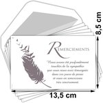 Lot 5 cartes remerciements condoléances +5 enveloppes blanches format 9x14cm