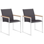 vidaXL Chaises de jardin lot de 2 Textilène et acier inoxydable Gris