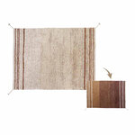 Tapis coton réversible - marron et beige - 120 x 160 cm